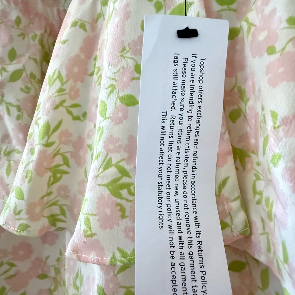 Topshop MATERNITY Pink & Green Floral Ruffle Midi Dress - Picture 6 of 7